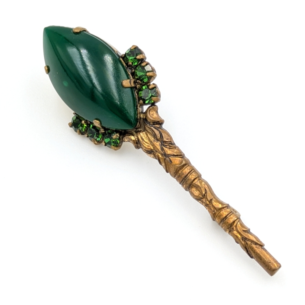 Vintage (mid-century or before) green brooch pin